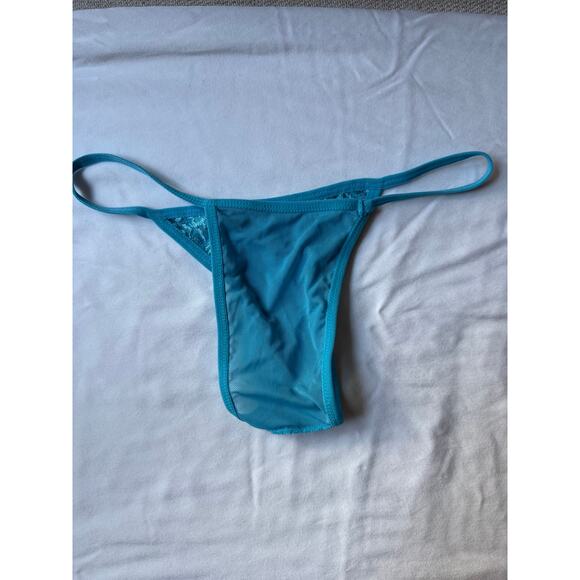 Rene Rofe Other - NWOT René Rofé Vintage Teal Mesh Brazilian High Cut Panty Lace Insets Size S
